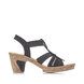 Rieker Heeled Sandals - Black - 69702-00 ROBRUFFLE