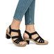 Rieker Heeled Sandals - Black - 69702-00 ROBRUFFLE