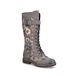 Rieker Knee-high Boots - Taupe floral - 94734-90 FRESH TEX LACE