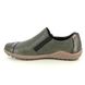 Rieker Comfort Slip On Shoes - Olive leather - L7571-54 ZIGSHU TEX