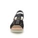 Rieker Wedge Sandals - Black - V0652-00 SITANAMO