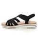 Rieker Wedge Sandals - Black - V0652-00 SITANAMO