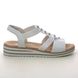 Rieker Wedge Sandals - WHITE LEATHER - V0687-80 SITANAMO