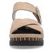 Rieker Flat Sandals - Beige leather - V7951-60 RAFFA CROSS