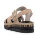 Rieker Flat Sandals - Beige leather - V7951-60 RAFFA CROSS