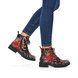 Rieker Biker Boots - Black floral - 72010-90 FLOORY