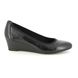 Tamaris Wedge Shoes - Black leather - 2232042003 QUIVER