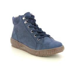 Begg Exclusive Hi Top Boots - Navy Nubuck - 15211168W/73 ARDA   KNIT HI