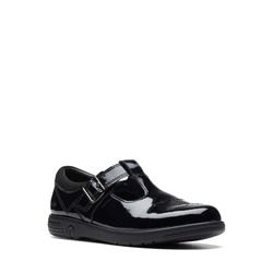 Clarks Girls Shoes - Black patent - 753077G JAZZY TAP K