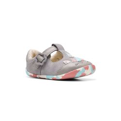 Clarks First and Baby Shoes - Grey leather - 784067G ROAMER MYTH TB