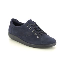 ECCO Comfort Lacing Shoes - Navy Nubuck - 206503/12303 SOFT 2.0