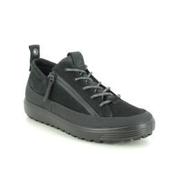 ECCO Walking Shoes - Black nubuck - 450363/02001 SOFT 7 LO GTX