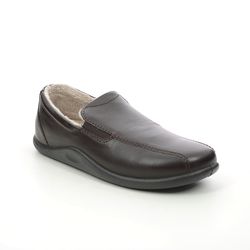 Hotter Slippers and Mules - Brown leather - 8516/20 RELAX