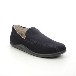 Hotter Slippers and Mules - Navy suede - 8516/73 RELAX