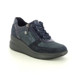 IMAC Trainers - Navy Patent Suede - 7930/5811009 RONDA  WEDGE