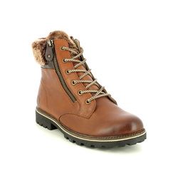 Remonte Lace Up Boots - Tan Leather - D8463-24 BRAND SHEARLING