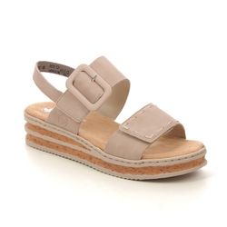 Rieker Wedge Sandals - Nude - 62950-62 LOTUR SLIM