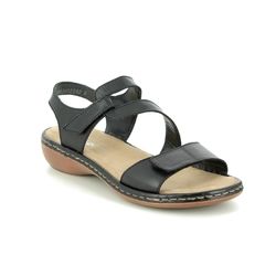 Rieker Comfortable Sandals - Black - 659C7-00 TITILATER