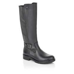Rieker Knee High Boots - Black leather - Y9192-00 INDALEA TEX