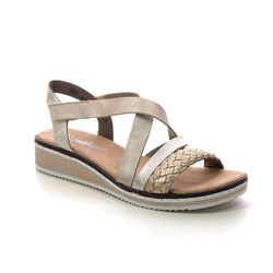 Rieker Flat Sandals - Light Gold - V3663-90 VITAL