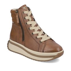 Rieker Hi Top Boots - Tan Leather - W0962-24 STARRY HIKE