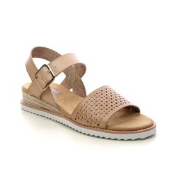 Skechers Bobs Desert Boho Natural Womens Wedge Sandals 114013