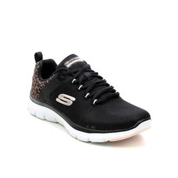 Skechers Trainers - Black Leopard - 149582 FLEX APPEAL 4.0