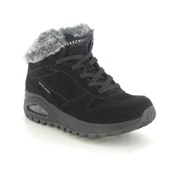 Skechers Hi Top Boots - Black - 167433 UNO RUGGED SUEDE