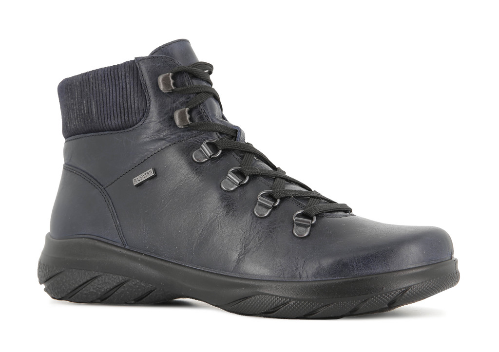 Alpina Royal Tex Boot 0R84-5 Navy Leather Lace Up Boots