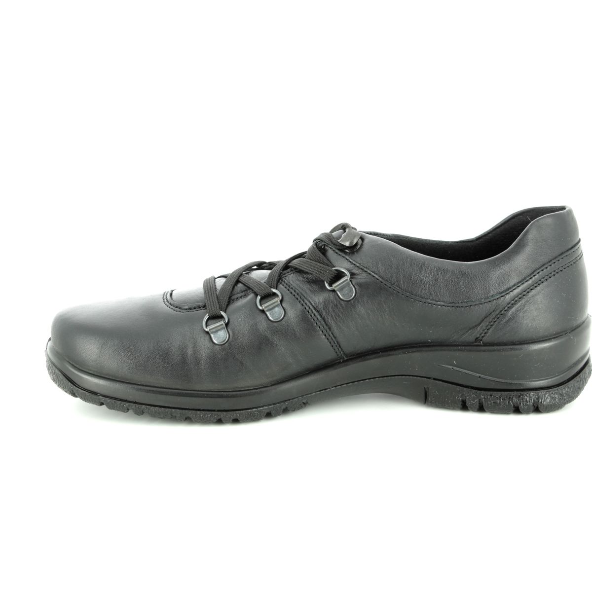 Alpina Wandarony Tex 4261-1 Black leather lacing shoes