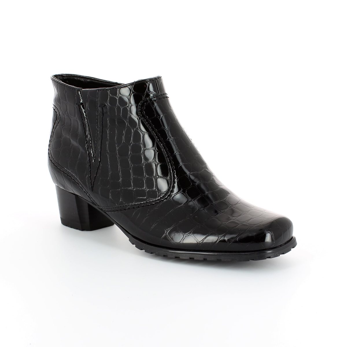 Ara Genfcroc 61879-66 Black croc Ankle Boots