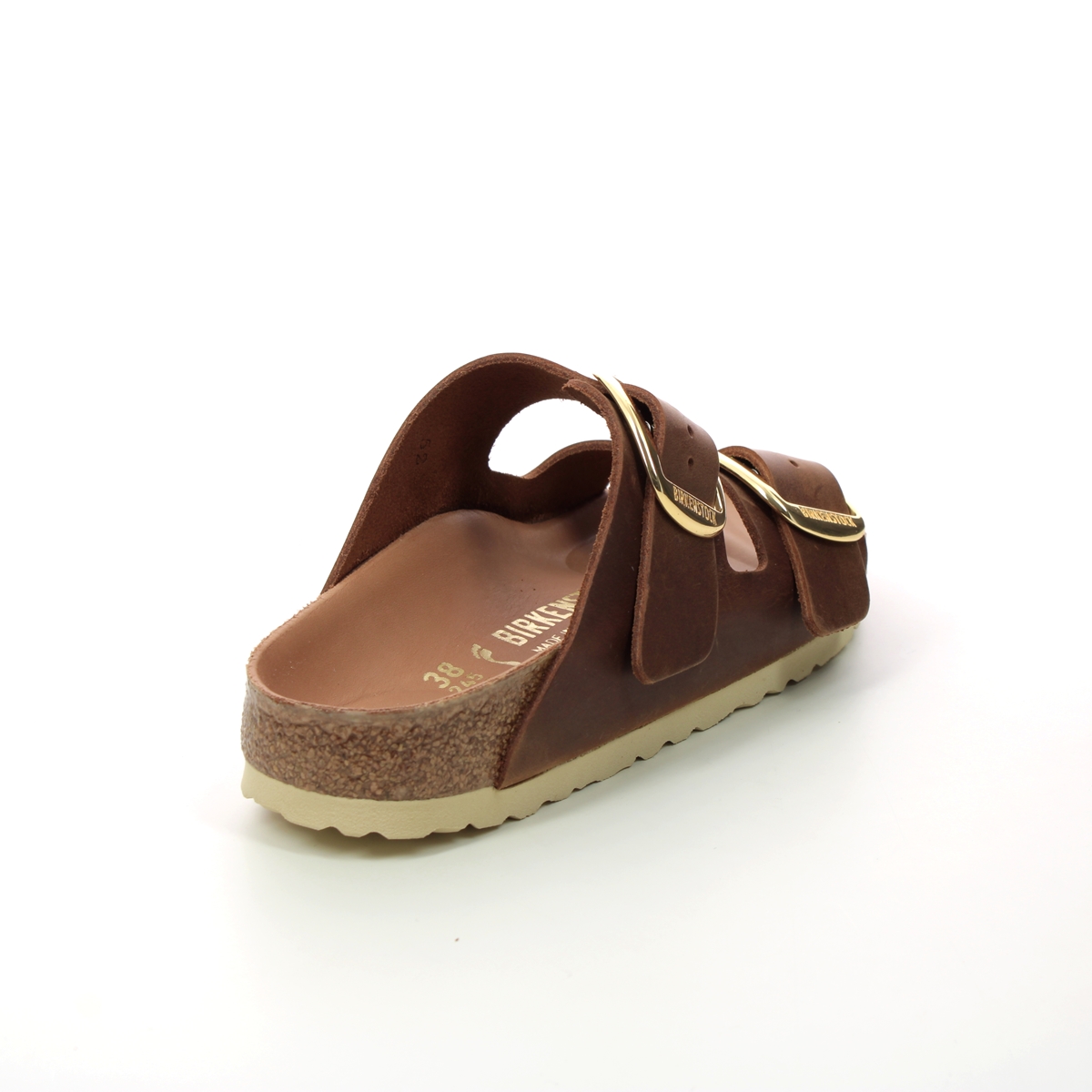 Birkenstock Arizona Big Buckle Tan Leather Womens Slide Sandals