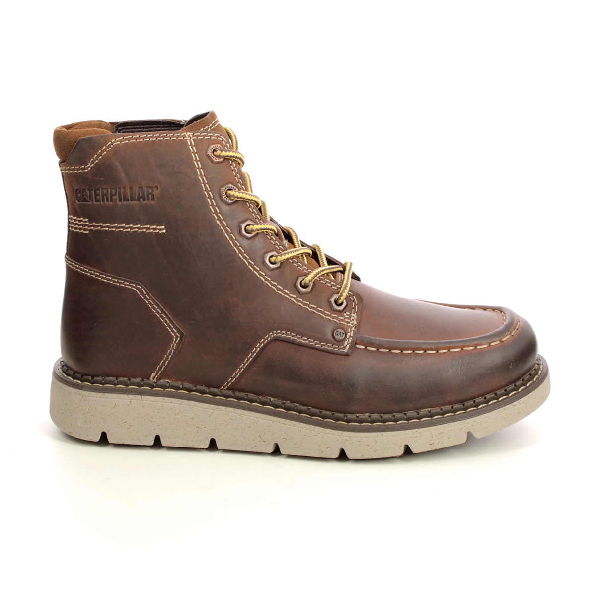 CAT Covert Brown leather Mens boots P725361