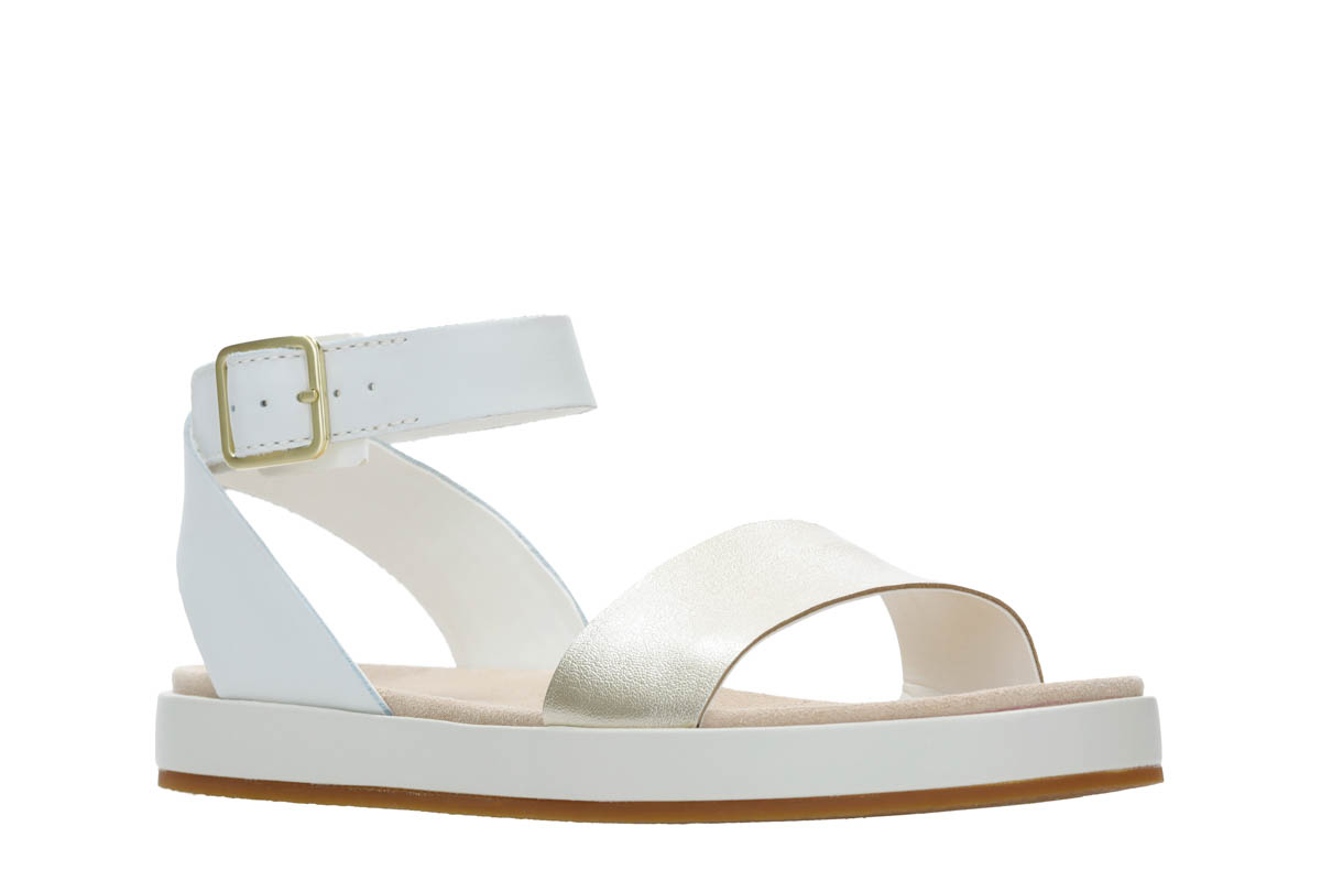 clarks womens white sandals