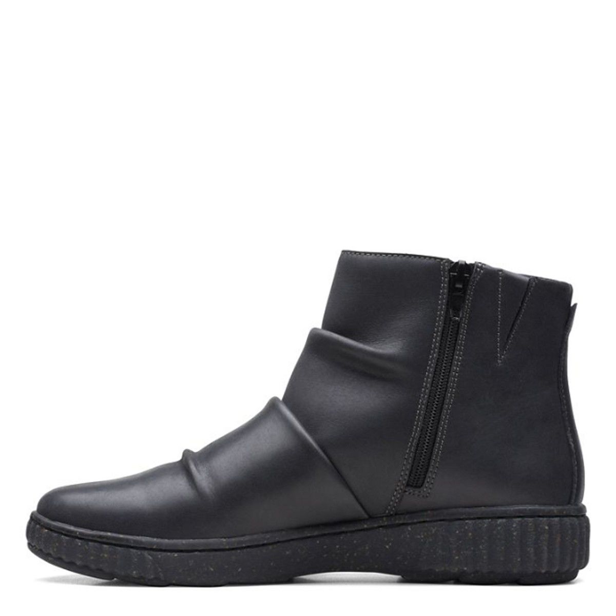Clarks Caroline Rae D Fit Black leather Ankle Boots