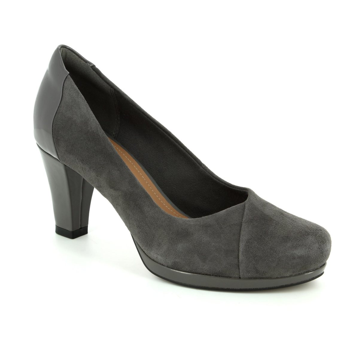 clarks grey court shoes