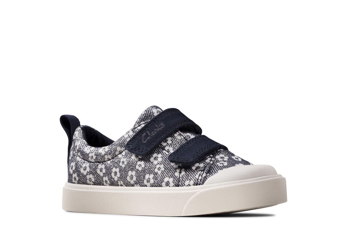 Clarks City Bright T G Fit Navy trainers