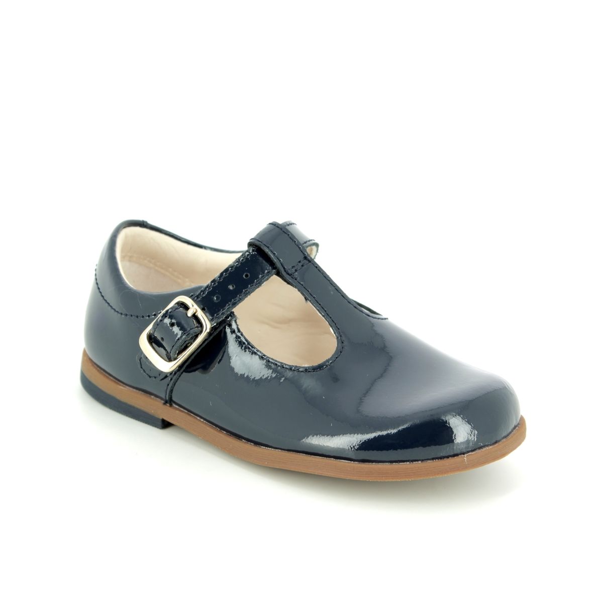 clarks navy patent shoes