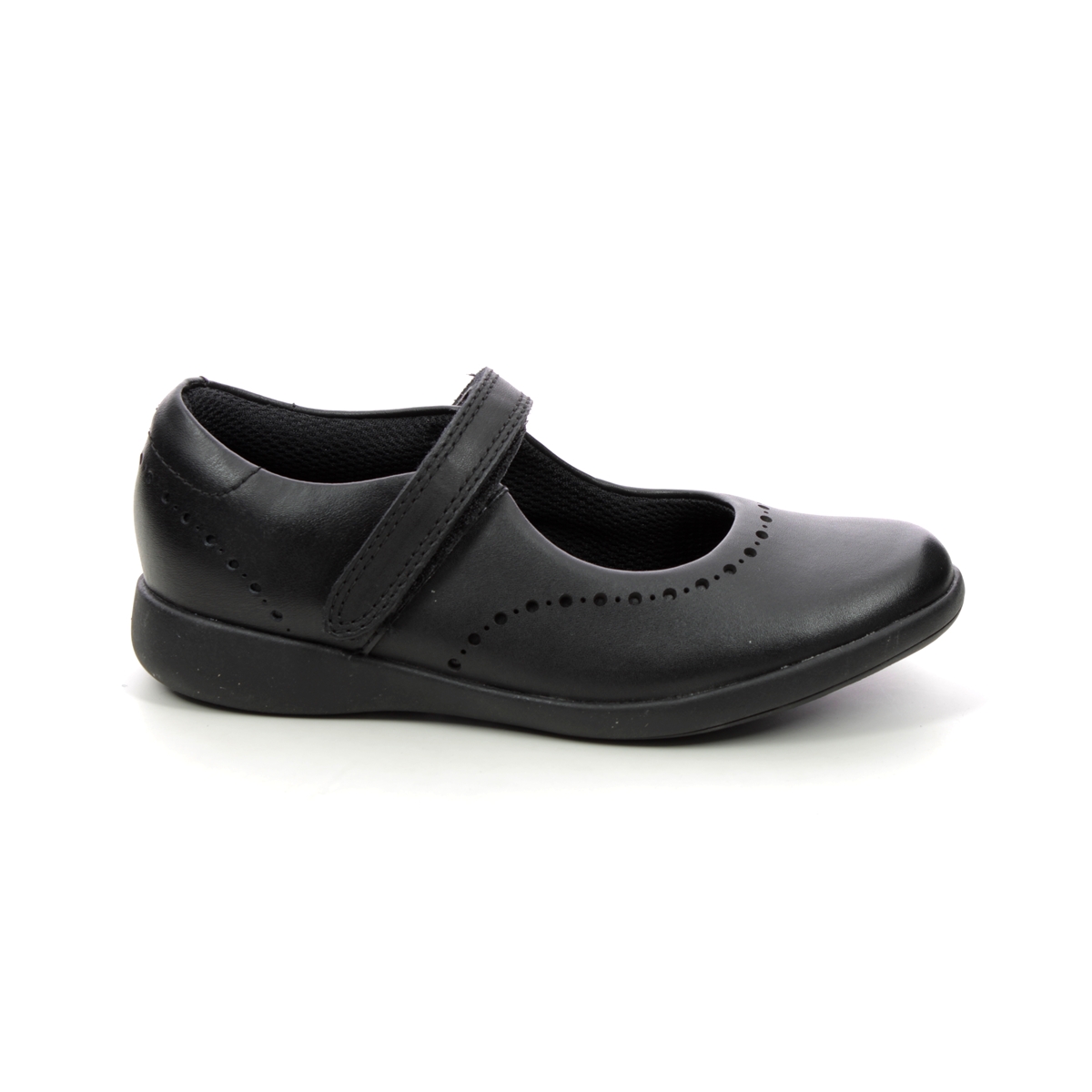 Clarks Etch Craft K Black leather Kids girls school shoes 4310-15E