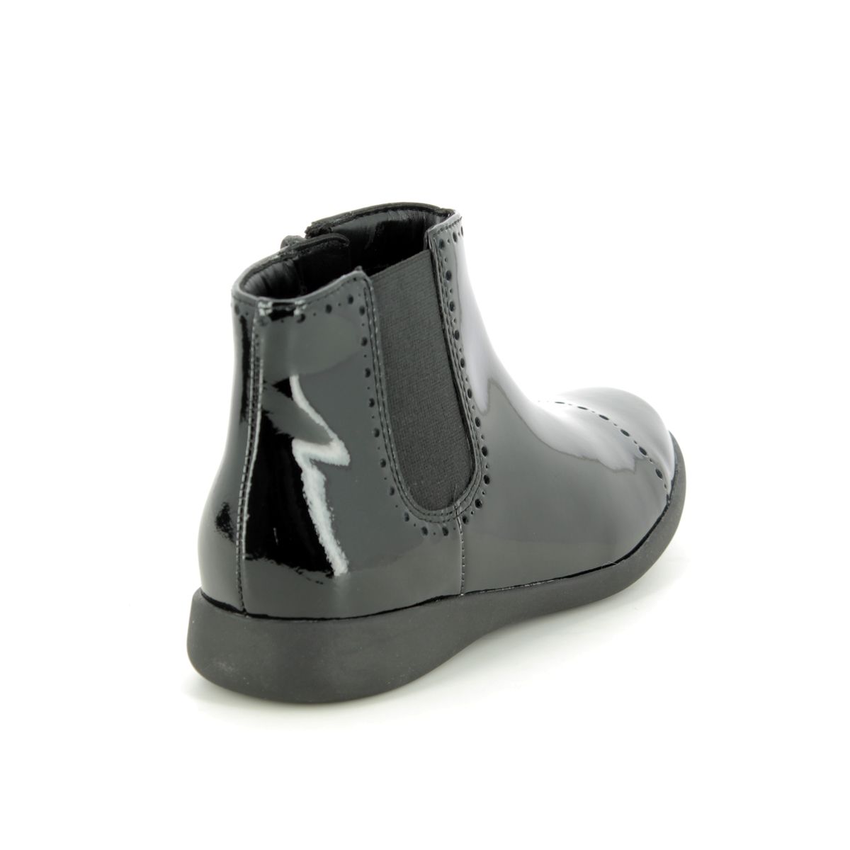 clarks black patent boots