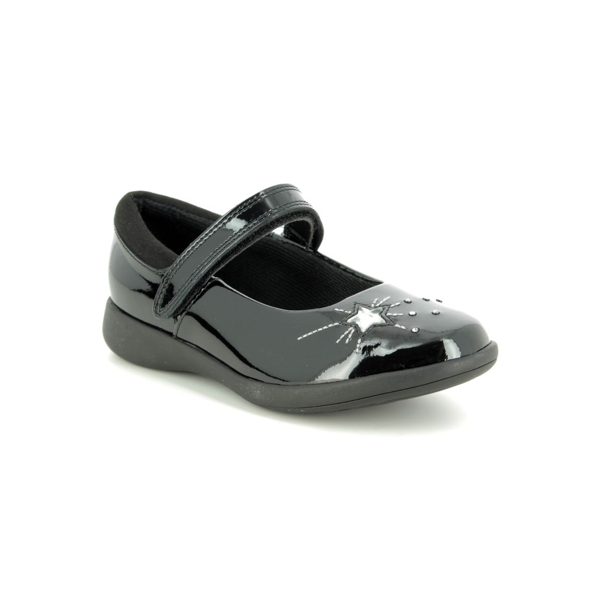 clarks childrens black patent shoes, Up 