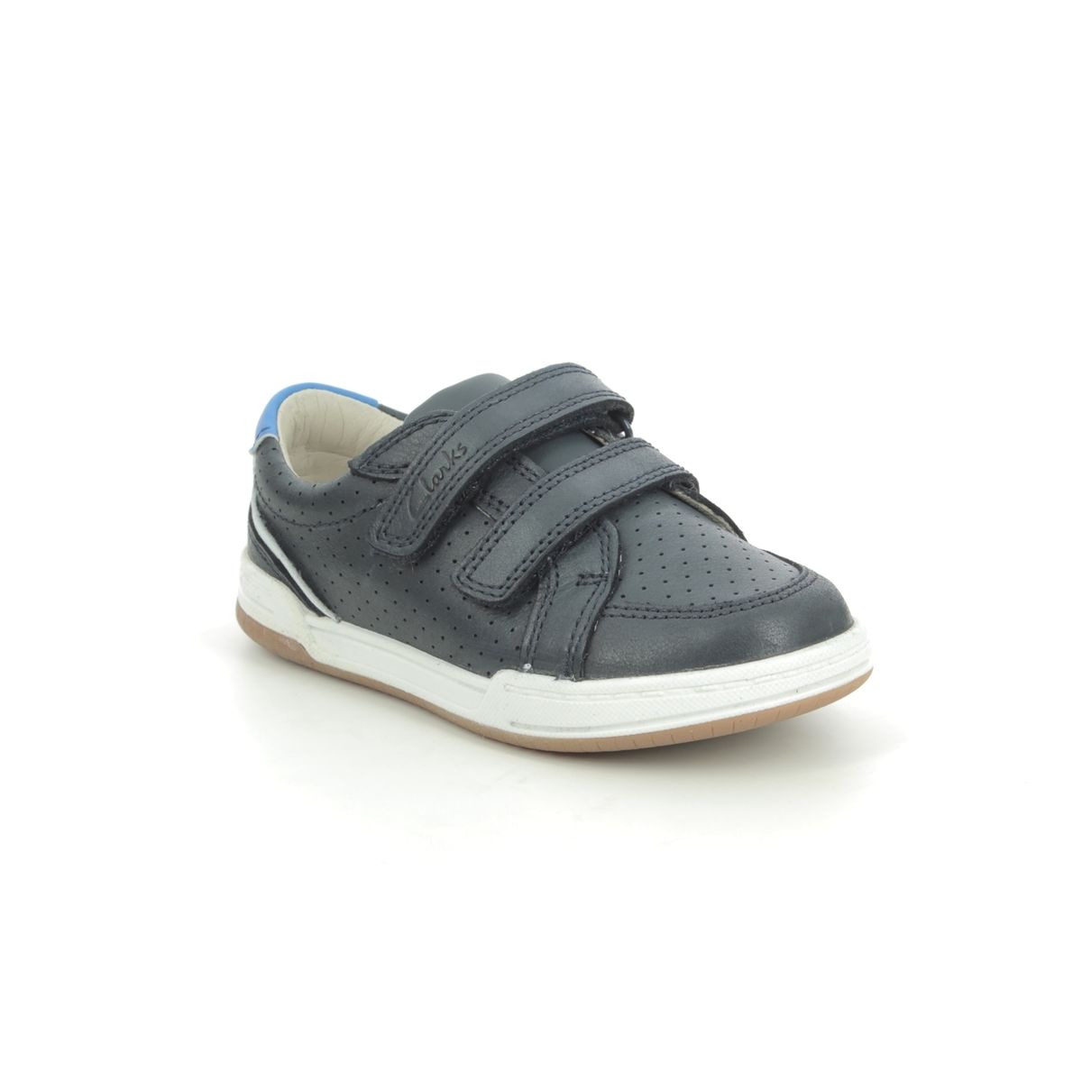 Clarks Fawn Solo T Navy Leather Kids Boys Toddler Shoes 5898-86F
