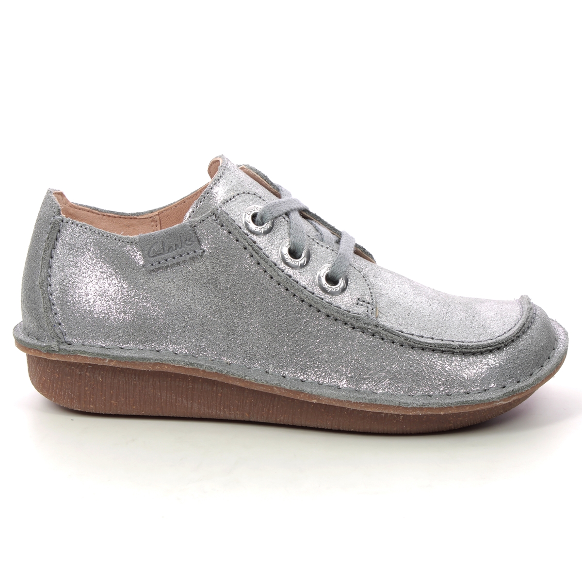 Clarks Funny Dream Silver Glitz Womens lacing shoes 6945-84D