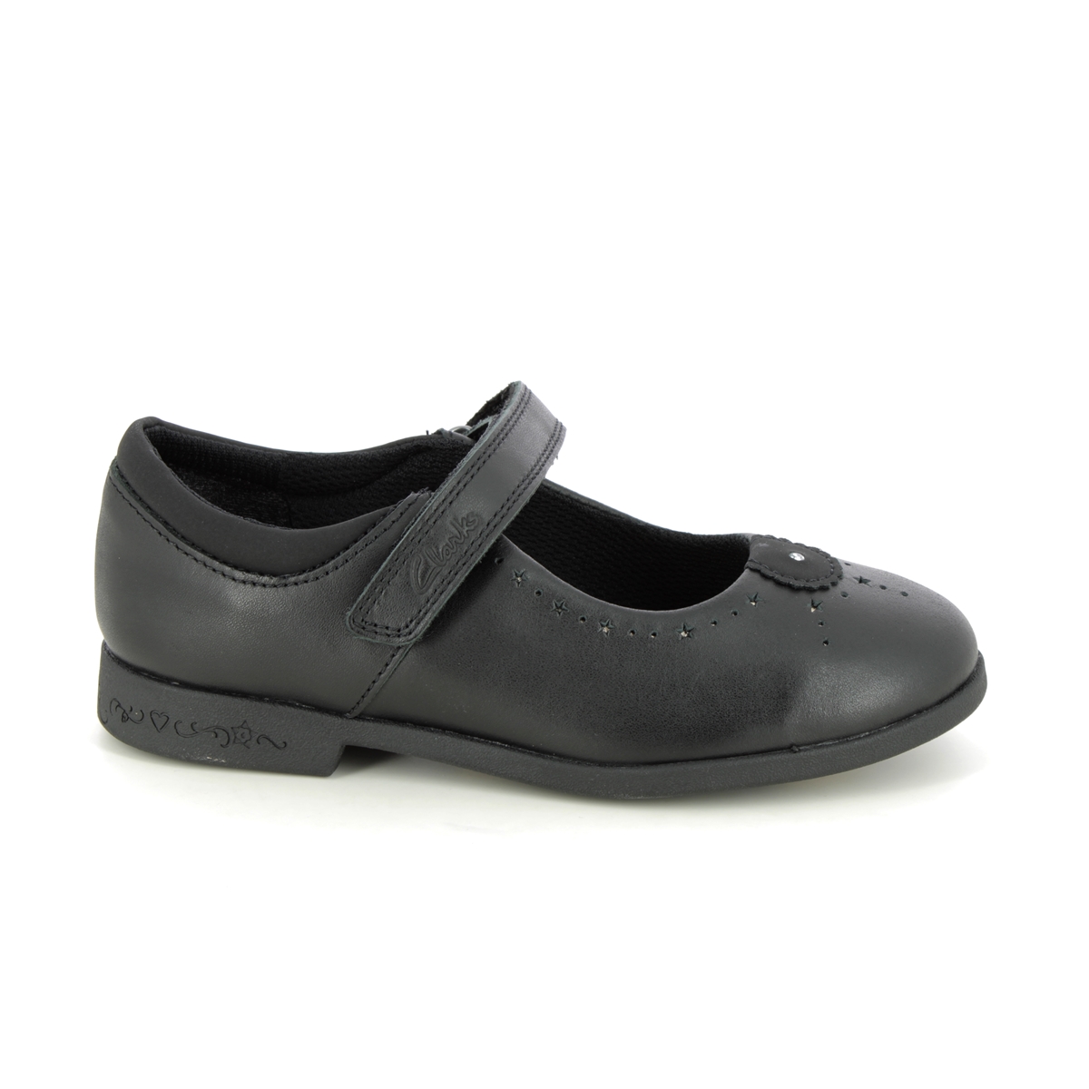 Clarks Magic Step Mj K Black leather Kids girls school shoes 6970-88H