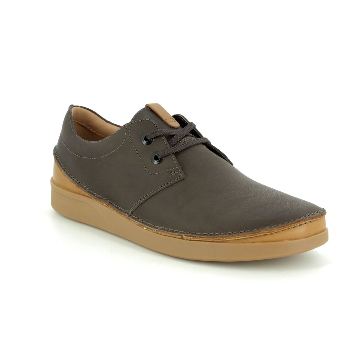clarks brown trainers