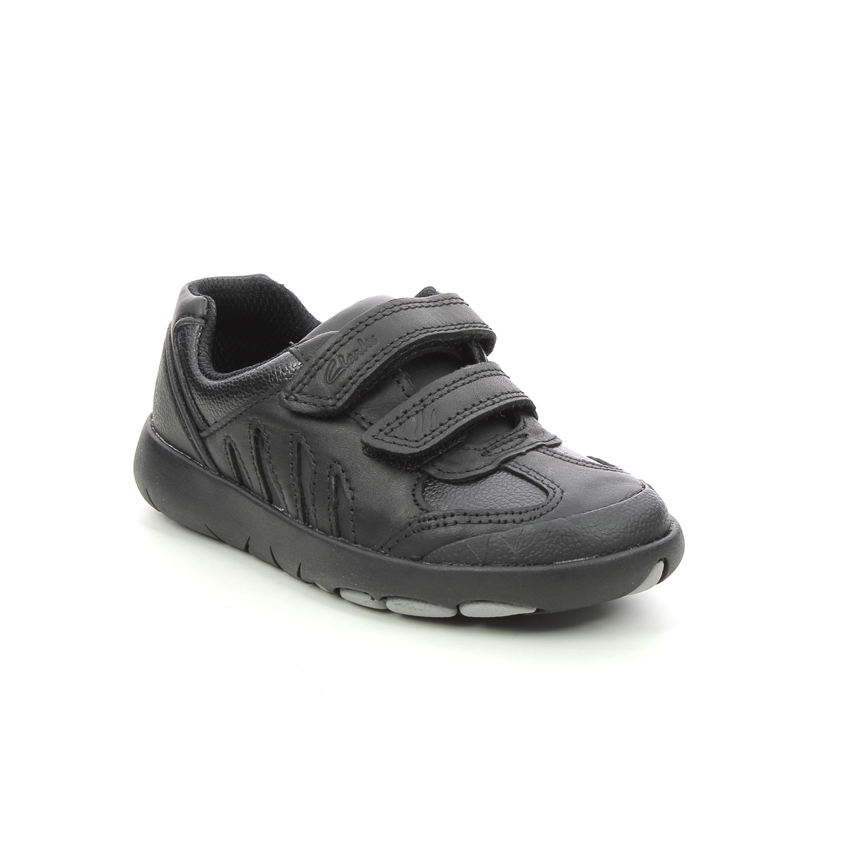 Palabra infraestructura Privación Clarks Rex Stride T G Fit Black leather Boys Casual Shoes