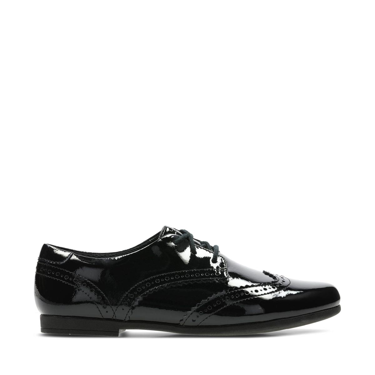 clarks black patent school shoes