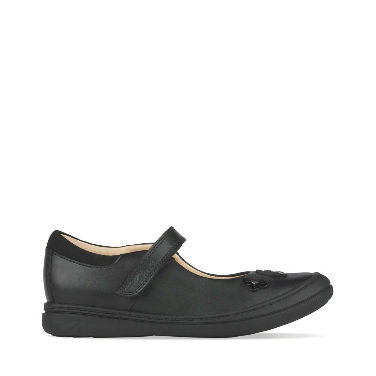 Clarks Scooter Daisy K G Fit Black leather school shoes