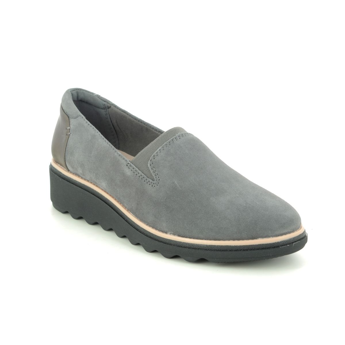 grey suede wedge shoes