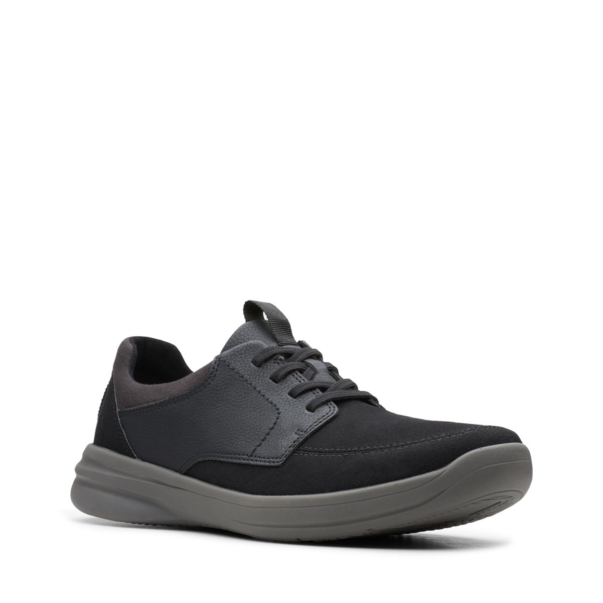 Fit Black leather casual shoes